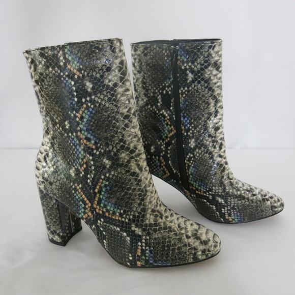 CHINESE LAUNDRY *NEW* KORALINE BOOT Mid Calf Size 6.5 Snakeskin Black Multi - Picture 1 of 13